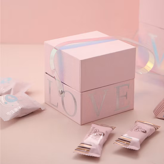 結婚式の記念品用の紙製キャンディーギフト包装箱、チョコレート包装箱の取り扱い