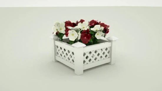 組み立てが簡単、白いPVCプラスチックの正方形のボックス、長方形のビニールのガーデンボックス、野菜や花を植えるための大きな屋外プランター。